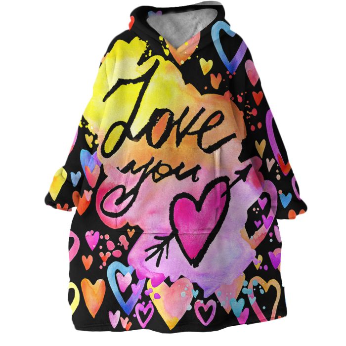 Love You Hoodie Wearable Blanket WB1693 1