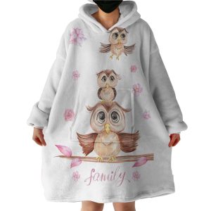 Lovely Owl Hoodie Wearable Blanket WB0790