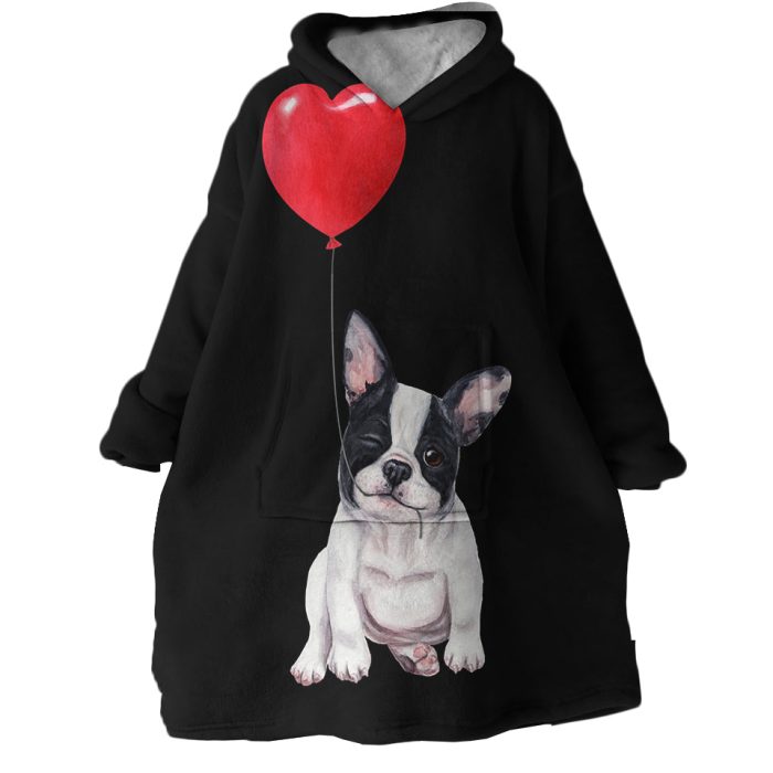 Lovely Pug Hoodie Wearable Blanket WB1815 1