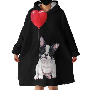Lovely Pug Hoodie Wearable Blanket WB1815