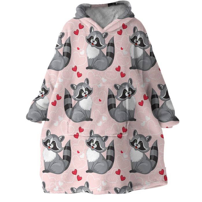 Lovely Raccoon Hoodie Wearable Blanket WB1766 1