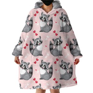 Lovely Raccoon Hoodie Wearable Blanket WB1766