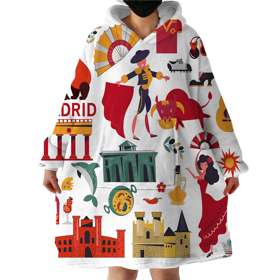 Madrid-Hoodie-Wearable-Blanket-WB1520 Madrid Hoodie Wearable Blanket WB1520