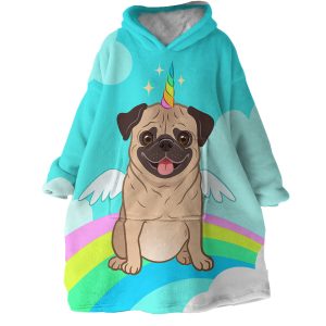 Magical Pug Hoodie Wearable Blanket WB0101 1