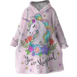 Magical Unicorn Hoodie Wearable Blanket WB1426 1
