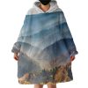 Majestic Mountain Landscape Hoodie Wearable Blanket WB0596