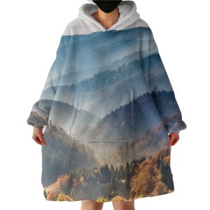 Majestic Mountain Landscape Hoodie Wearable Blanket WB0596