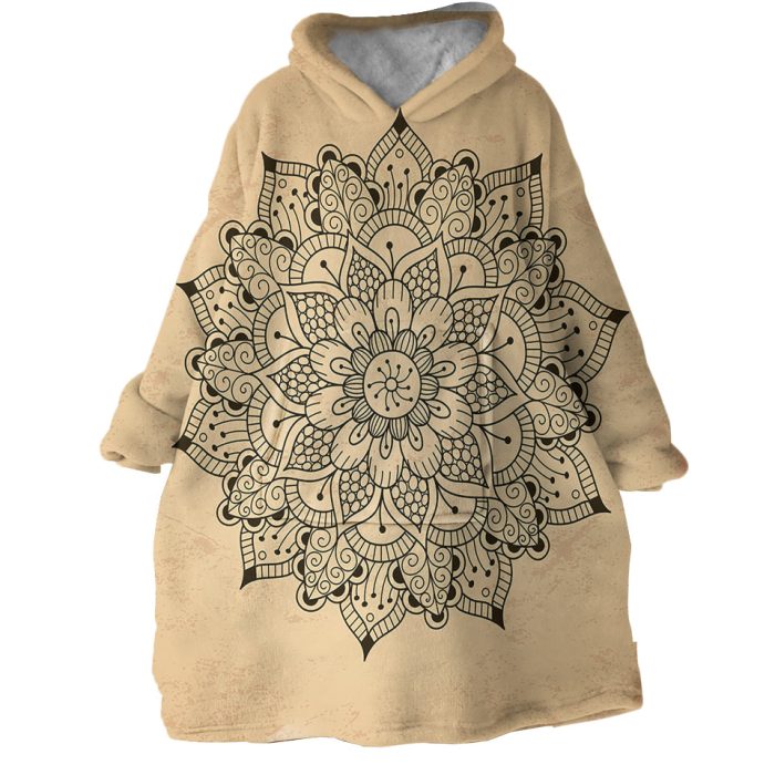 Mandala Flower Hoodie Wearable Blanket WB1811 1
