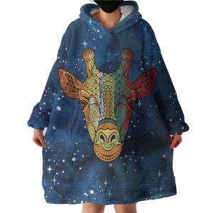 Mandala Giraffe Galaxy Theme Hoodie Wearable Blanket WB0502