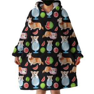 Melon Corgi Hoodie Wearable Blanket WB0897