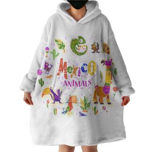 Mexico Cartoon Animals Hoodie Wearable Blanket WB0930