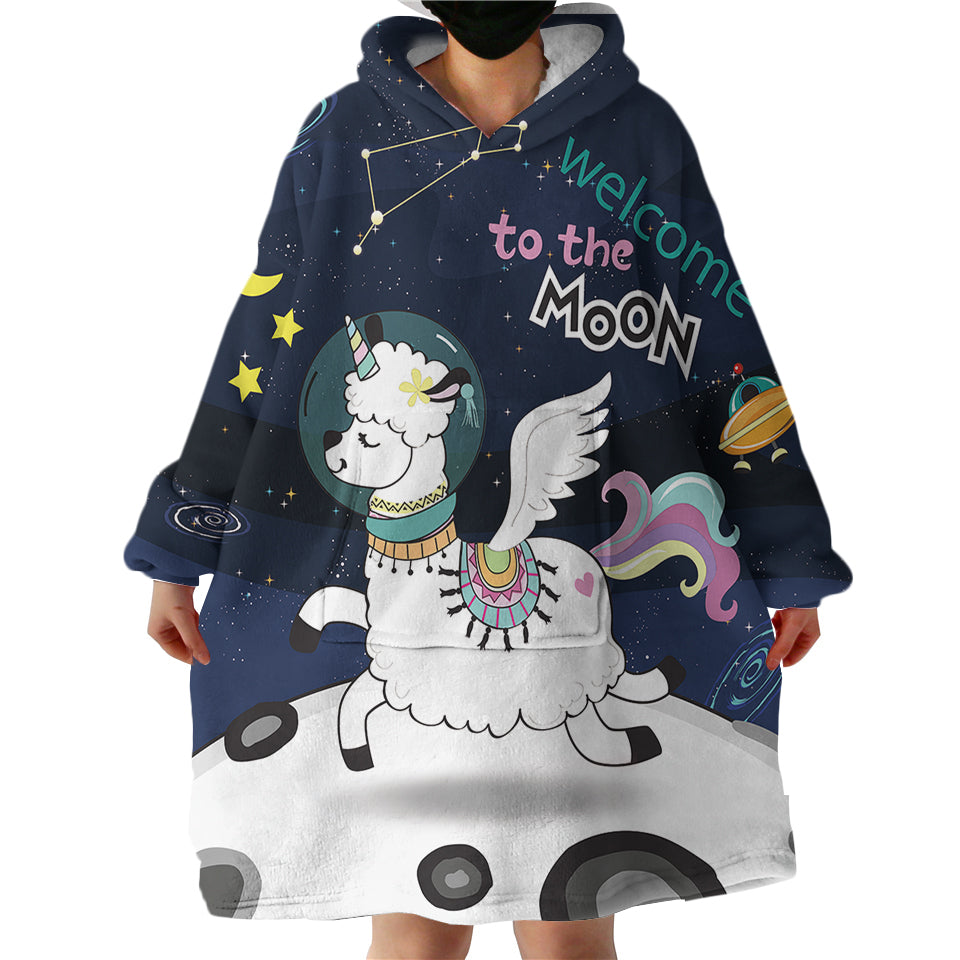 Moon Sheep Hoodie Wearable Blanket WB0424