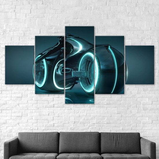 Motorbike Action Movie Poster Canvas 5 Piece Five Panel Print Modern Wall Poster Wall Art Decor 2