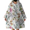 Multi Birds On Branch Hoodie Wearable Blanket WB0661