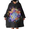 Multi Color White Snowflake Hoodie Wearable Blanket WB0303