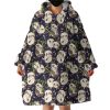 Multi Cute Panda Eating Hoodie Wearable Blanket WB0185