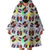 Multi Love Panda Gradient Theme Hoodie Wearable Blanket WB0234