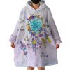Multicolor Floral Dream Catcher Purple Theme Hoodie Wearable Blanket WB0528