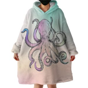 Multicolor Gradient Octopus Hoodie Wearable Blanket WB0954