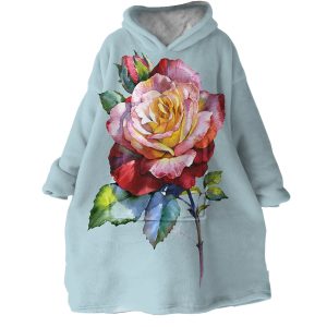 Multicolored Rose Hoodie Wearable Blanket WB1806 1