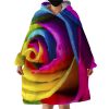 Multicolored Rose Hoodie Wearable Blanket WB1925