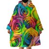 Multicolored Roses Hoodie Wearable Blanket WB1549