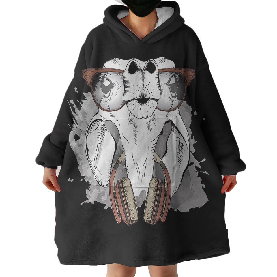 Music Glasses White Parrot Hoodie Wearable Blanket WB0487