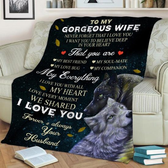 My Geogorous Wife Fleece Blanket Sherpa Blanket Anniversary Gift Family Blanket 1