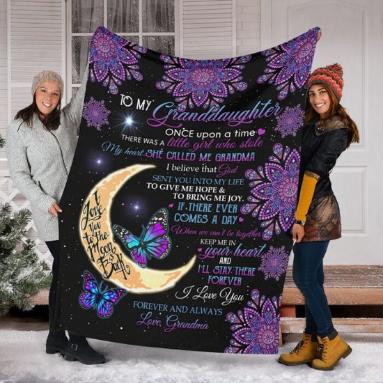 My Granddaughter Once Upon A Time There Was A Little Girl Who Stole My Heart Gift From Grandma Fleece Blanket Sherpa Blanket 1