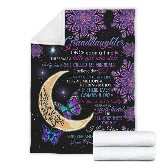 My Granddaughter Once Upon A Time There Was A Little Girl Who Stole My Heart Gift From Grandma Fleece Blanket Sherpa Blanket 2