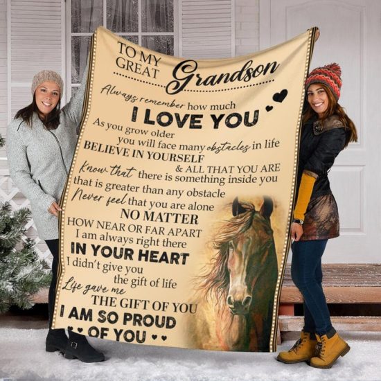 My Great Grandson I Love You Blanket Fleece Sherpa Blanket Anniversary Gift Family Blanket Gift For Grandson
