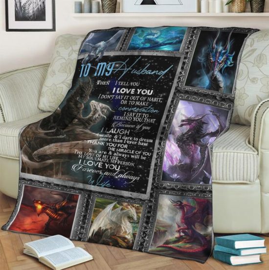 My Husband Dragon Lover I Love You Forever And Always Blanket Fleece Sherpa Blanket Anniversary Gift For Husband 1