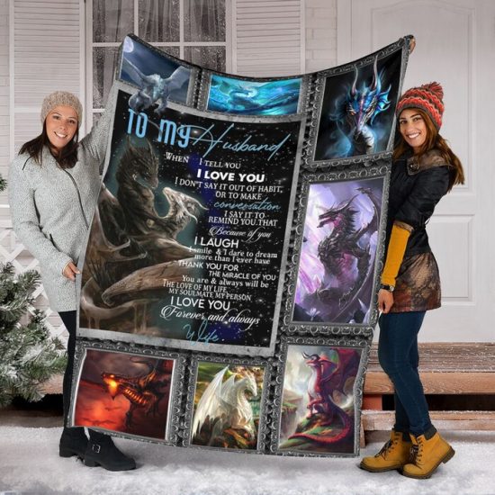 My Husband Dragon Lover I Love You Forever And Always Blanket Fleece Sherpa Blanket Anniversary Gift For Husband