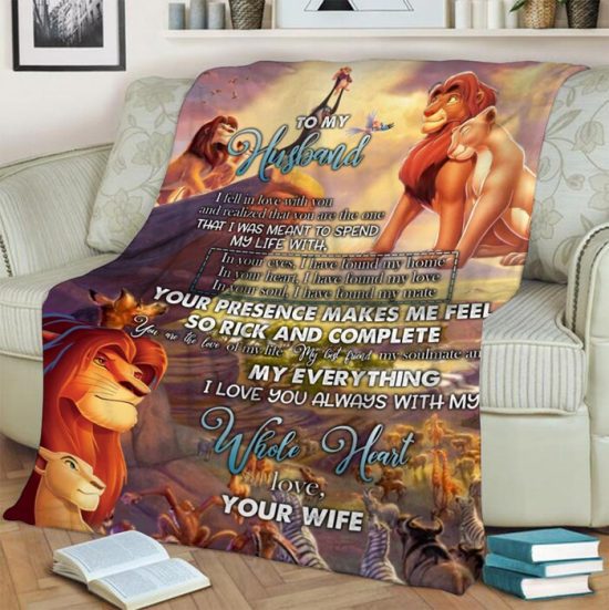 My Husband Lion I Love You Blanket Fleece Sherpa Blanket Anniversary Gift Family Blanket Gift For Husband 1