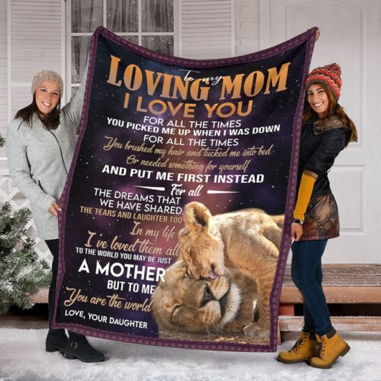 My Loving Mom I Love You Lion Fleece Blanket Sherpa Blanket Anniversary Gift Family Blanket Gift 1