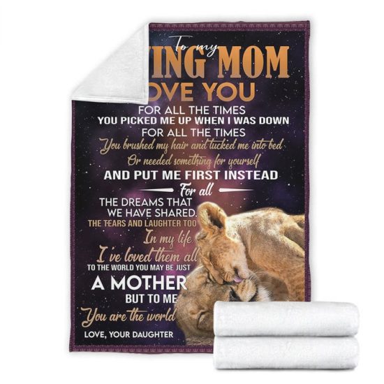 My Loving Mom I Love You Lion Fleece Blanket Sherpa Blanket Anniversary Gift Family Blanket Gift 2