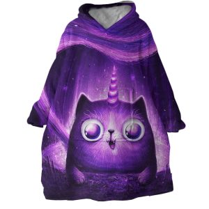 Mystique Meow Hoodie Wearable Blanket WB1741 1 Mystique Meow Hoodie Wearable Blanket WB1741 1