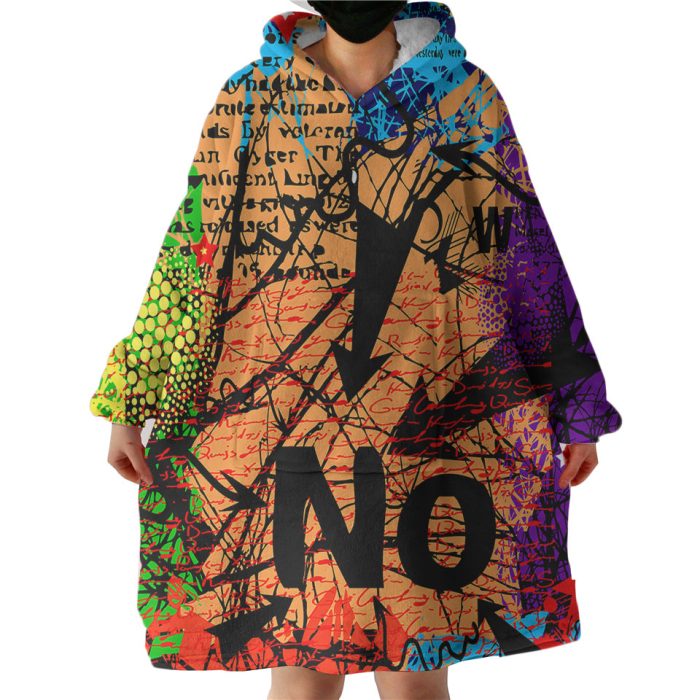 NO Colorful Vintage Destressed Pattern Hoodie Wearable Blanket WB0645
