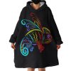 Neon Chameleon Hoodie Wearable Blanket WB1456
