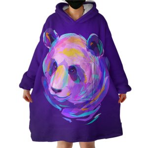 Neon Panda Hoodie Wearable Blanket WB2006