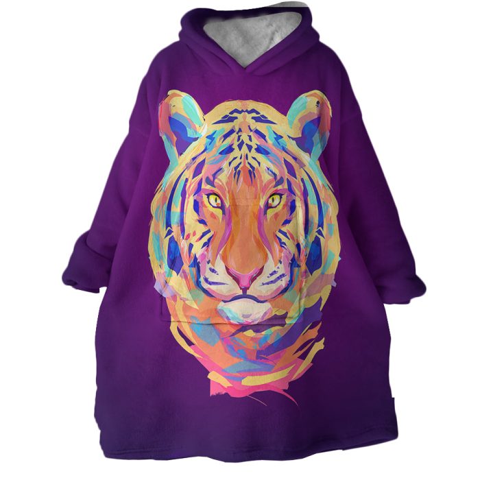 Neon Tiger Hoodie Wearable Blanket WB2005 1