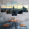New York City Buildings Landscape 5 Piece Five Panel Wall Canvas Print Modern Art Poster Wall Art Decor