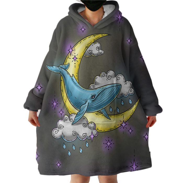 Night Cloud Whale Hoodie Wearable Blanket WB0623
