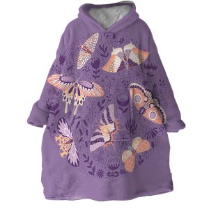 Night Moths Hoodie Wearable Blanket WB1532 1