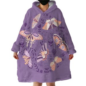 Night Moths Hoodie Wearable Blanket WB1532