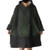 Night Palm Trees Forest Green Light Hoodie Wearable Blanket WB0372
