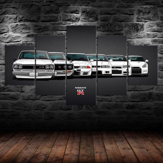 Nissan Skyline GTR Evolution Car Canvas 5 Piece Five Panel Print Modern Wall Art Poster Wall Art Decor 1 1