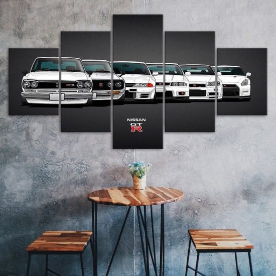 Nissan Skyline GTR Evolution Car Canvas 5 Piece Five Panel Print Modern Wall Art Poster Wall Art Decor