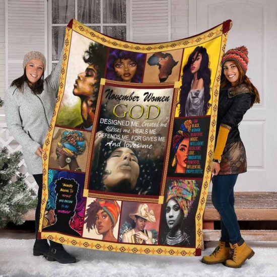 November Women Blanket - For Her Christmas Gift Anniversary Gift Sherpa Blanket Fleece Blanket