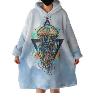 Octopus Triangle - Watercolor Pastel Theme Hoodie Wearable Blanket WB0537